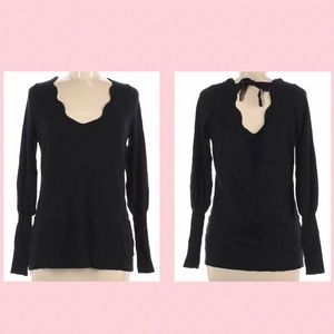 💕NWT LOVE SCARLETT SCALLOP TIE BACK SWEATER S***